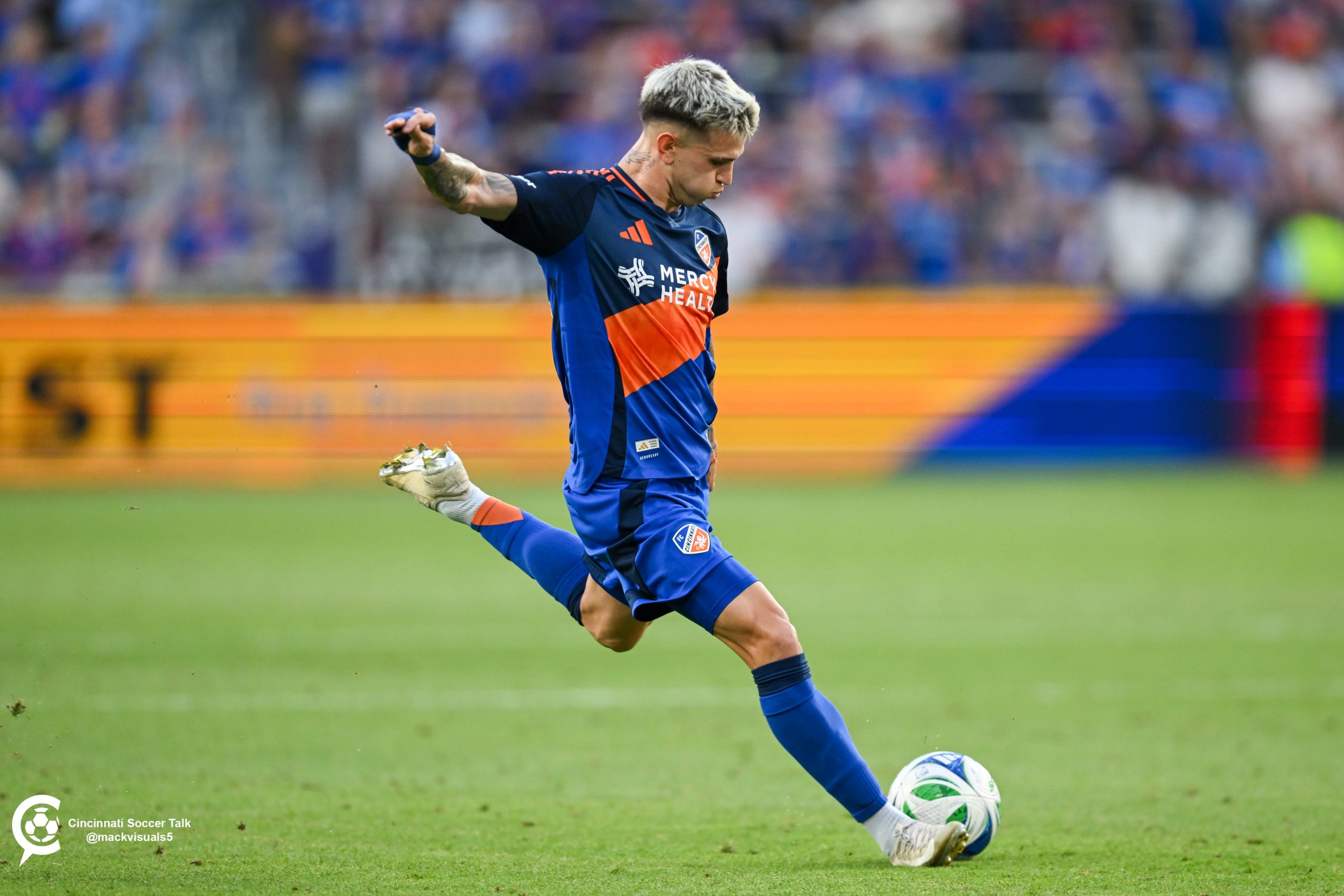 Luca Orellano shoots against Inter Miami July 17, 2025. Photo courtesy of Brian Mack.