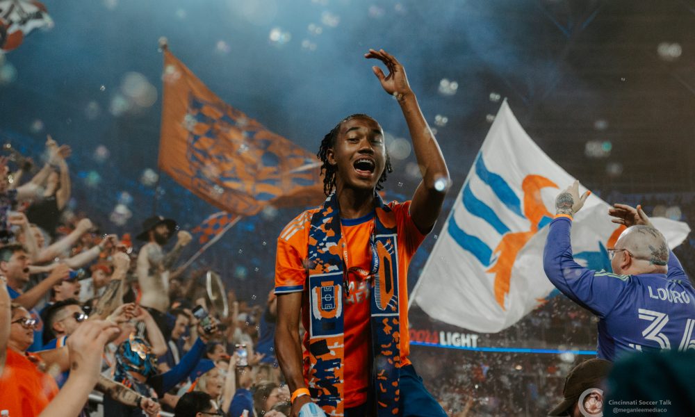 Cincinnati crowd celebrates a goal against Nashville SC. Photo courtesy of Megan Lee Media.