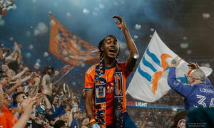 Cincinnati crowd celebrates a goal against Nashville SC. Photo courtesy of Megan Lee Media.